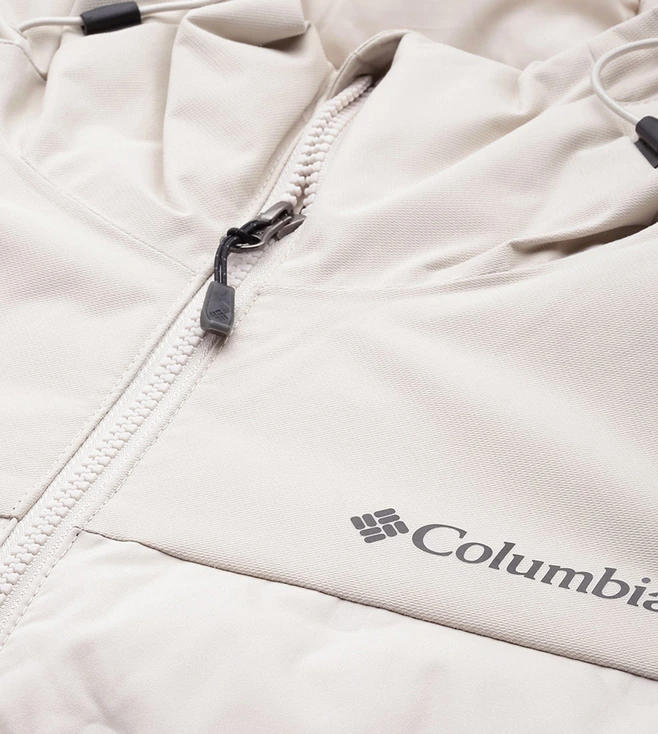 A Men Wearing Columbia Men Brown Grand Trek II Down Hooded Jacket