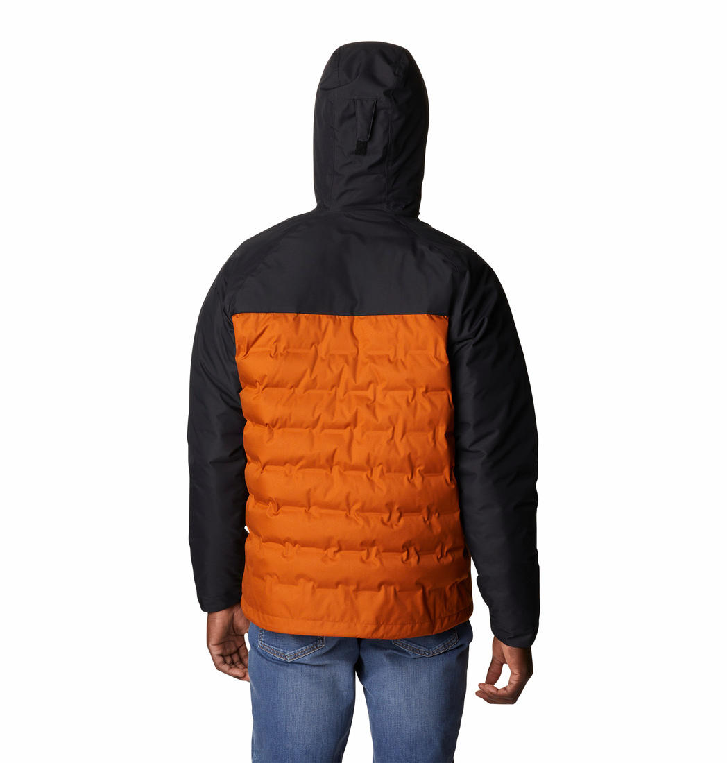 Columbia Men Orange Grand Trek II Down Hooded Jacket