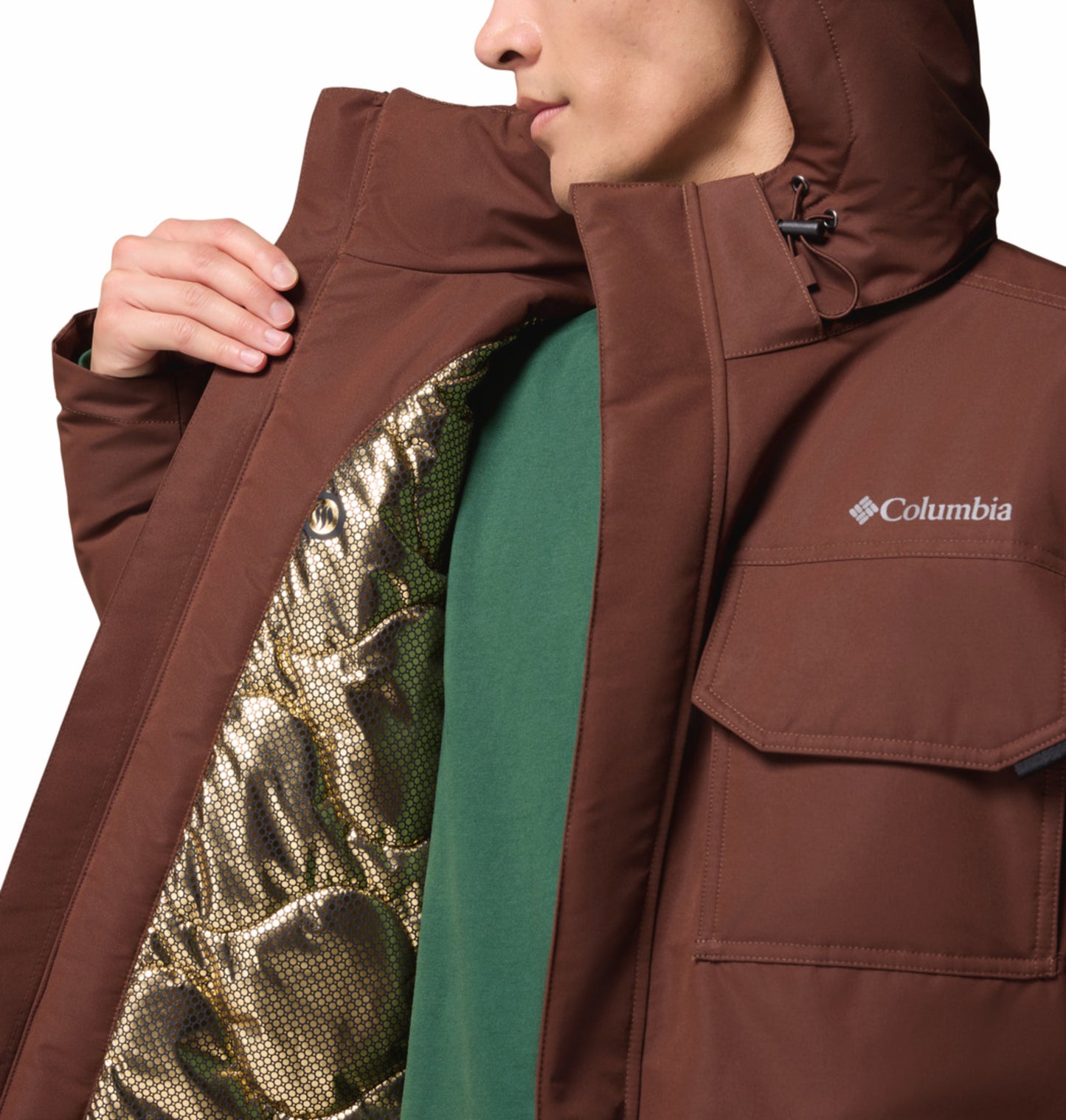 Columbia Men Brown OmniHeat Infinity Landroamer II Parka Jacket