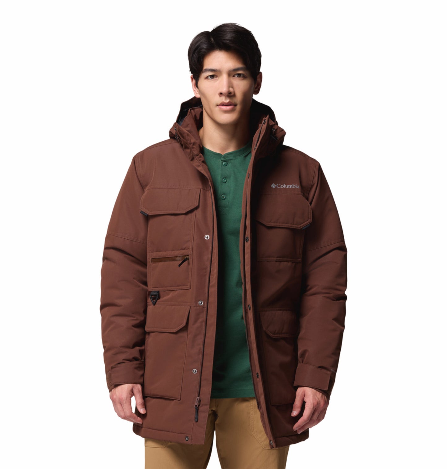 Columbia Men Brown OmniHeat Infinity Landroamer II Parka Jacket