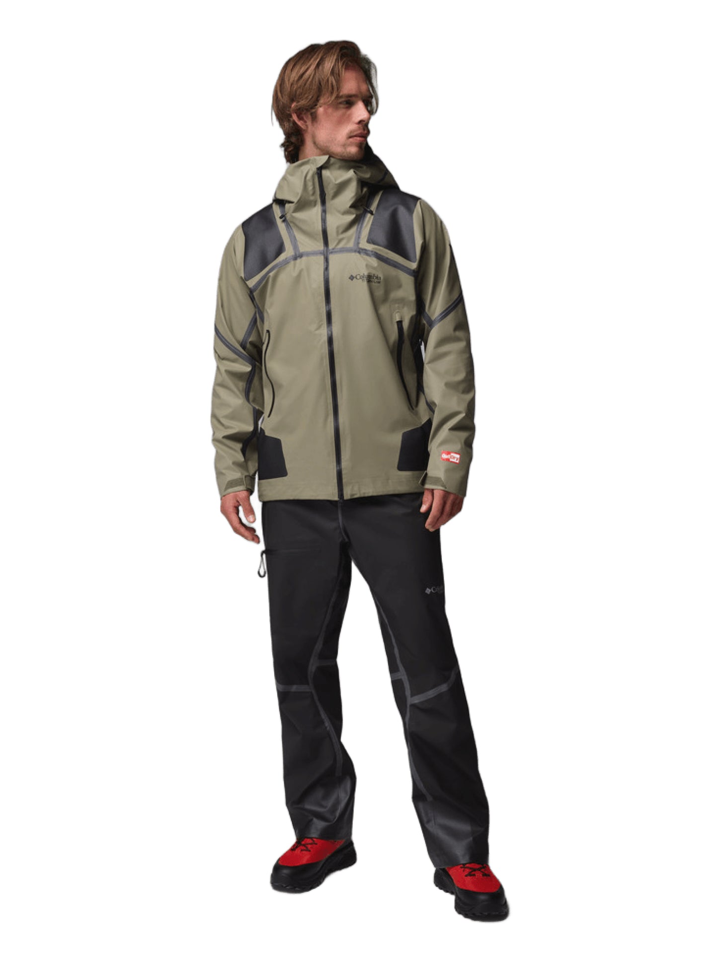 Columbia Men Olive Green OutDry Whistler Peak Shell Rain Jacket