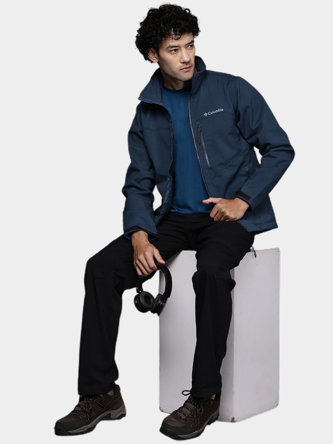 Columbia Men Blue Cruiser Valley Soft Shell Jacket