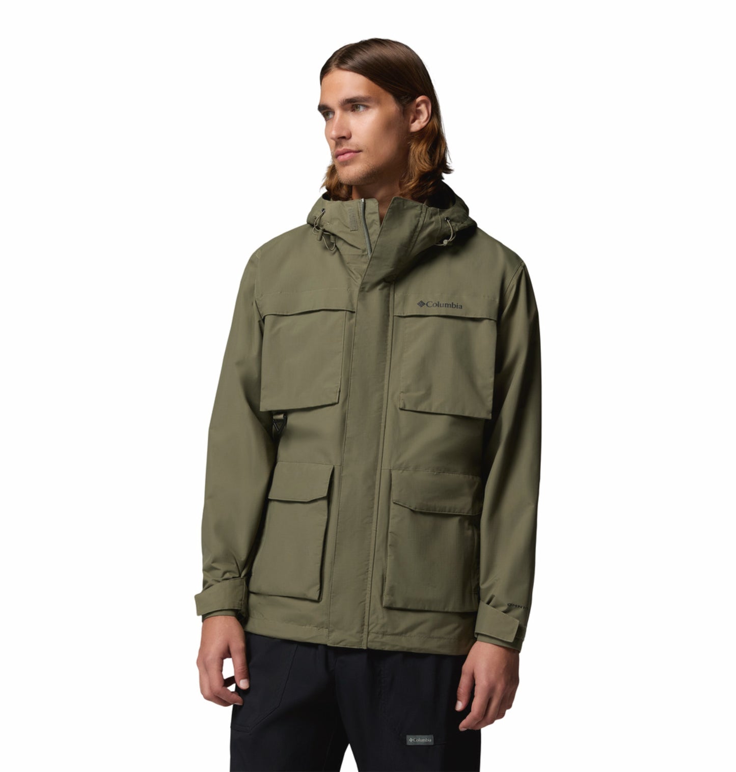 Columbia Men Olive Green Omni-Tech Landroamer II Rain Jacket