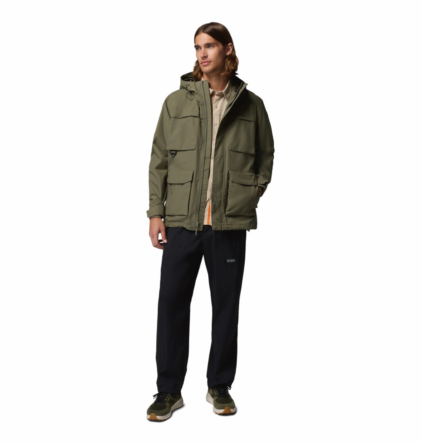Columbia Men Olive Green Omni-Tech Landroamer II Rain Jacket