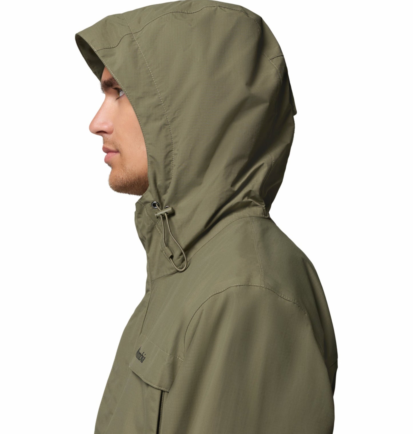 Columbia Men Olive Green Omni-Tech Landroamer II Rain Jacket
