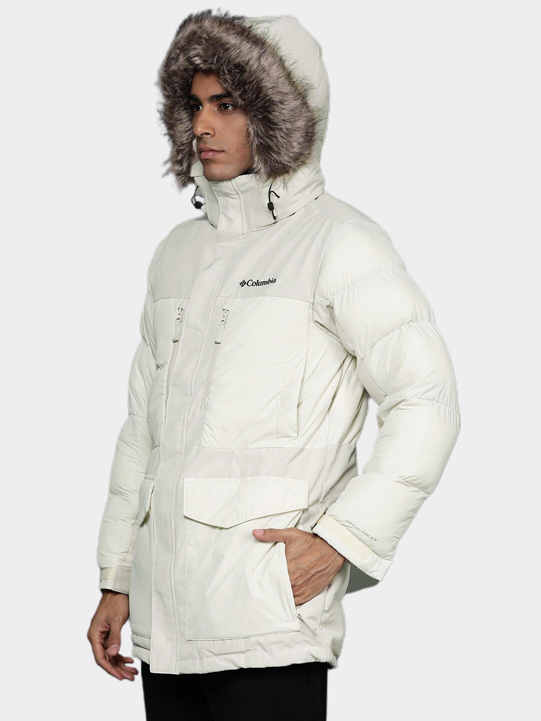 A Men Wearing Columbia Men Brown Marquam Peak Fusion Parka
