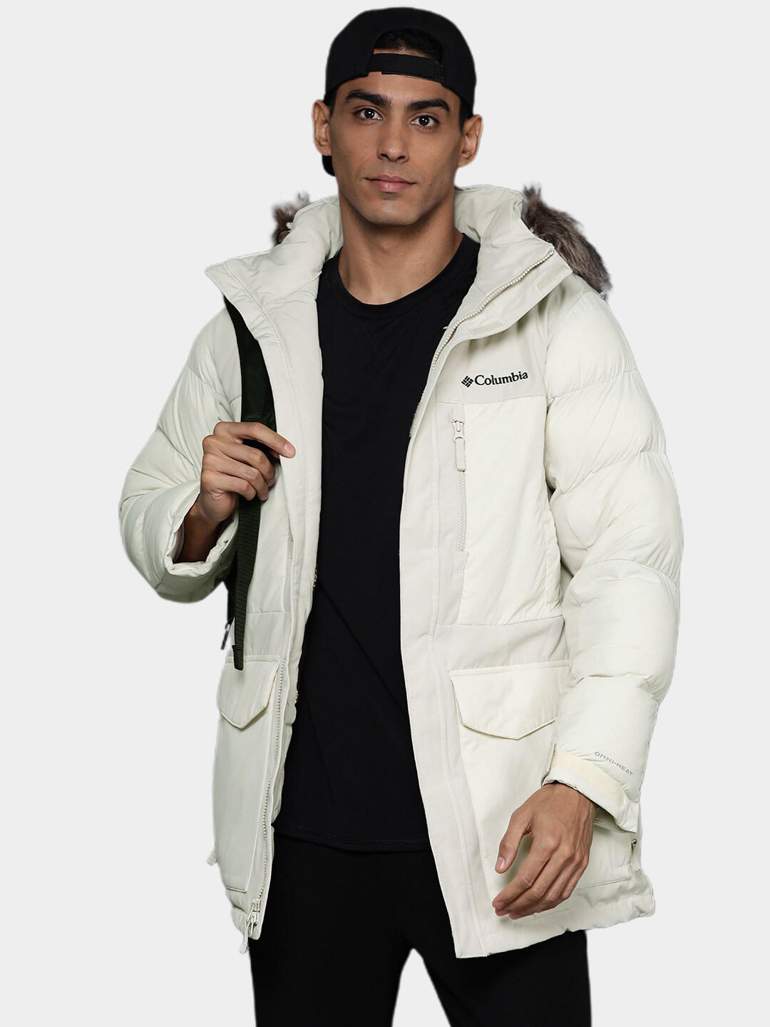 A Men Wearing Columbia Men Brown Marquam Peak Fusion Parka