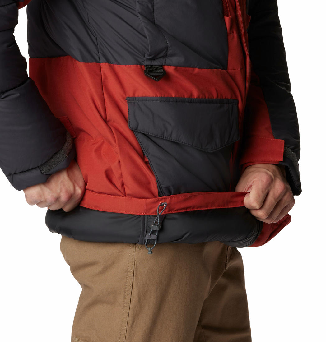 A Men Wearing Columbia Men Orange Marquam Peak Fusion Parka