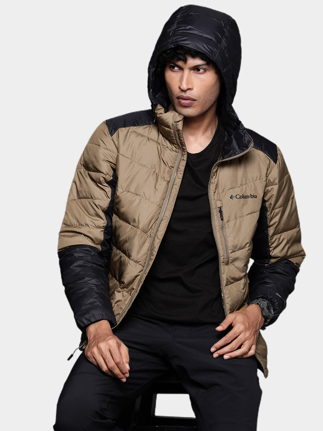 Columbia Men Brown Labyrinth Loop Hooded Jacket