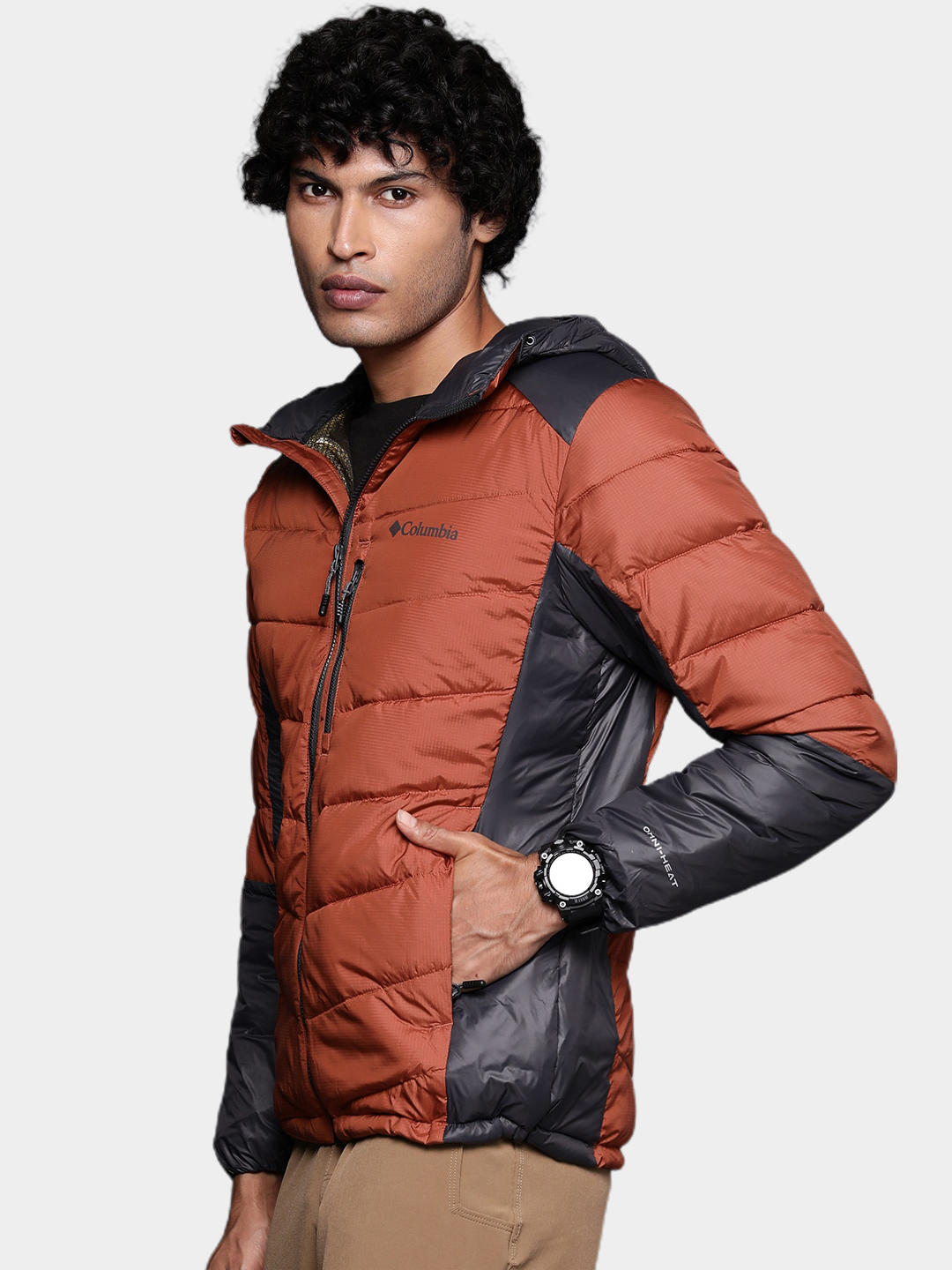 Columbia Men Orange Labyrinth Loop Hooded Jacket