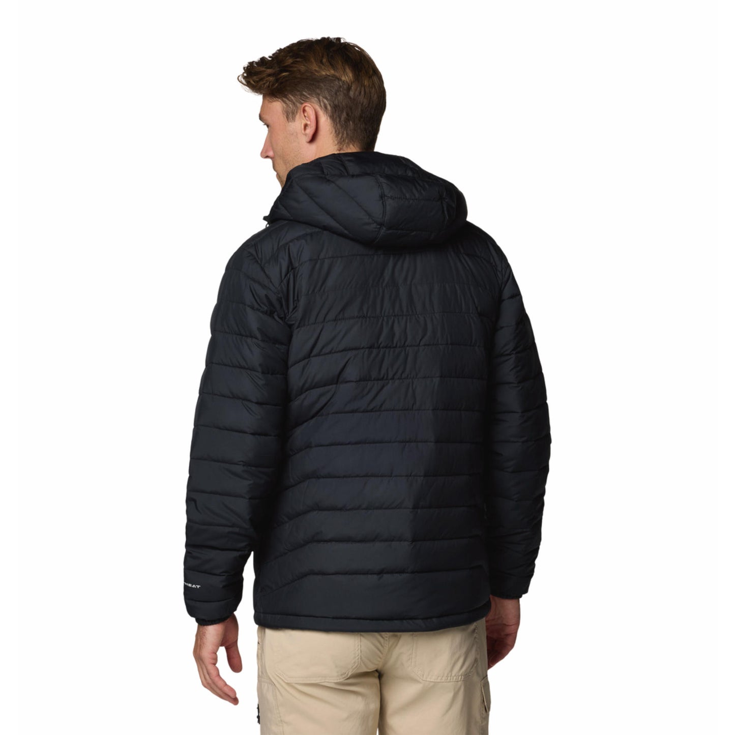 Columbia Men Black Omni-Heat Reflective Powder Lite II Hooded Down Jacket