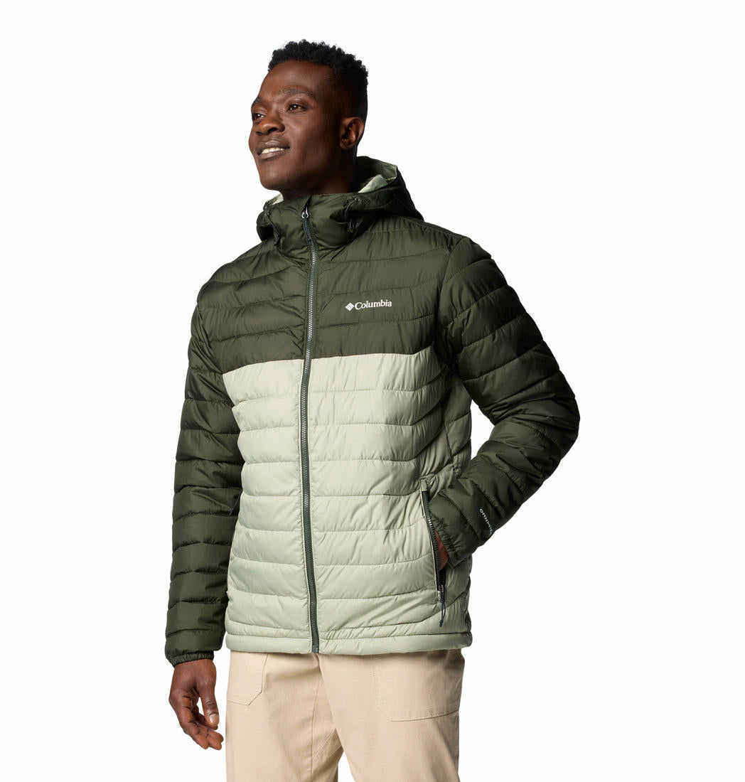 Columbia Mens Green Powder Lite II Hooded Jacket