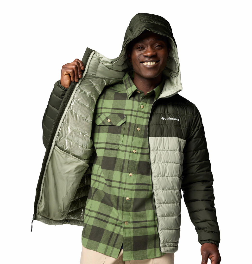 Columbia Mens Green Powder Lite II Hooded Jacket