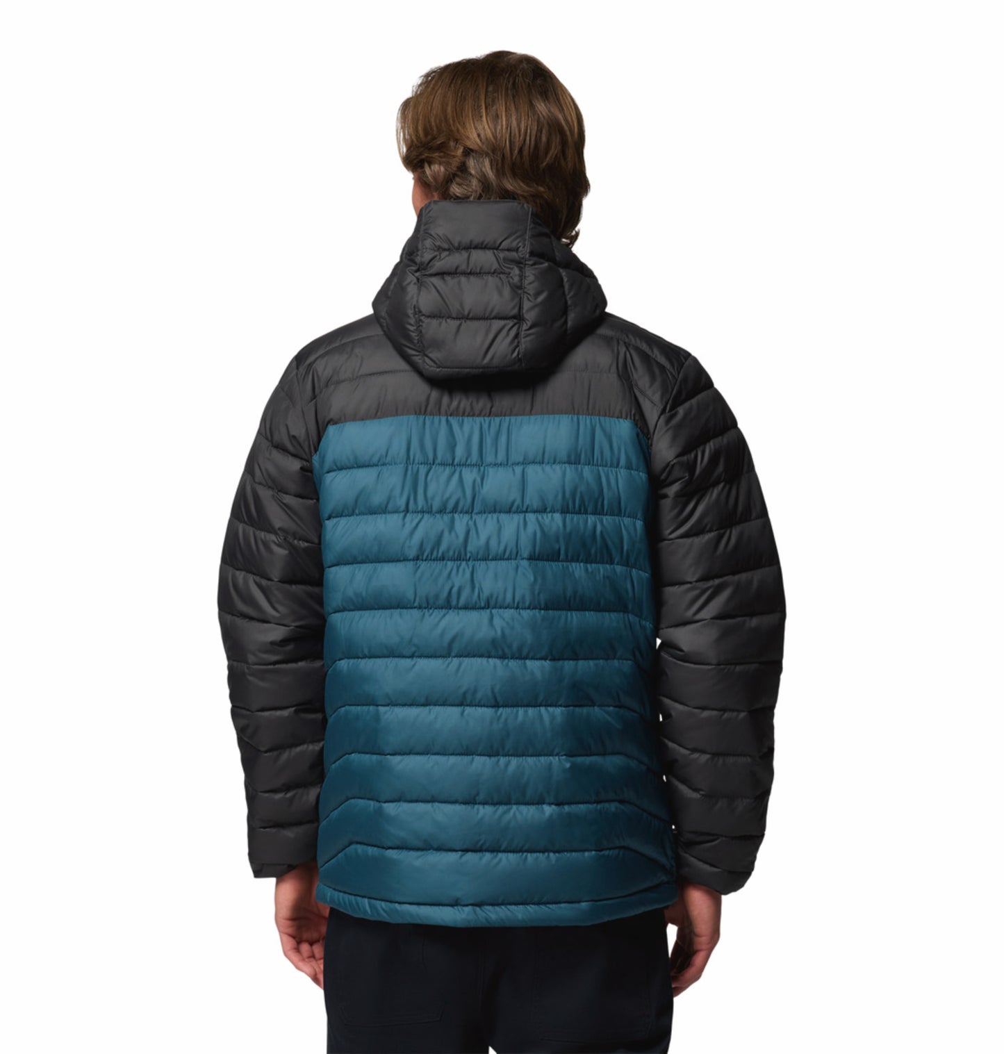 Columbia Men Blue Omni-Heat Reflective Powder Lite II Hooded Down Jacket