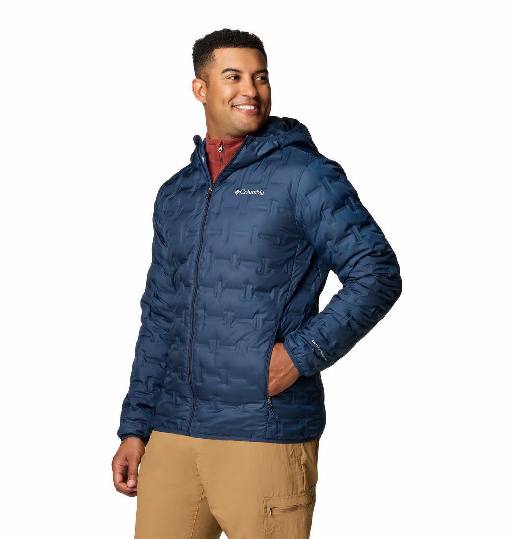 Columbia Mens Blue Delta Ridge II Down Hooded Jacket