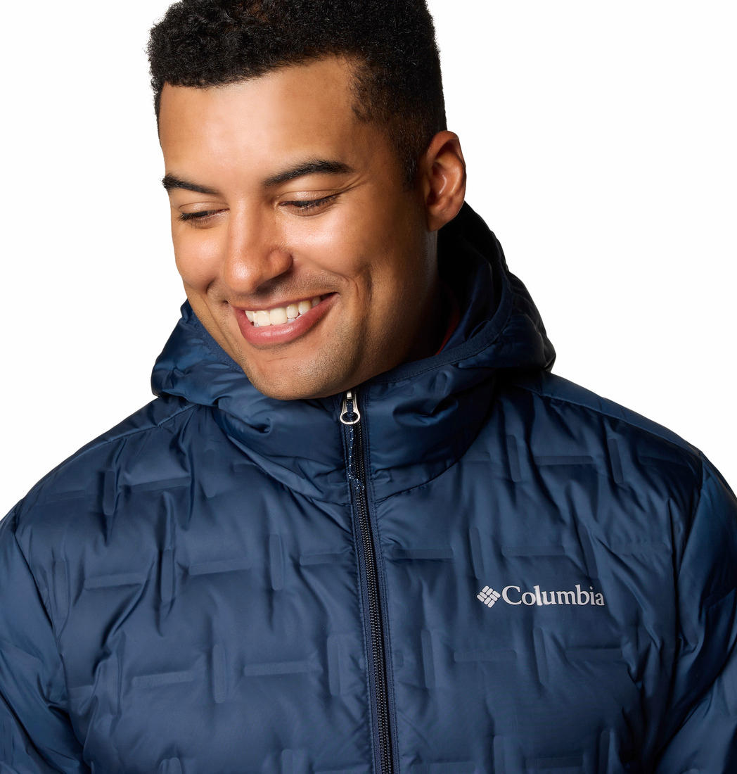 Columbia Mens Blue Delta Ridge II Down Hooded Jacket