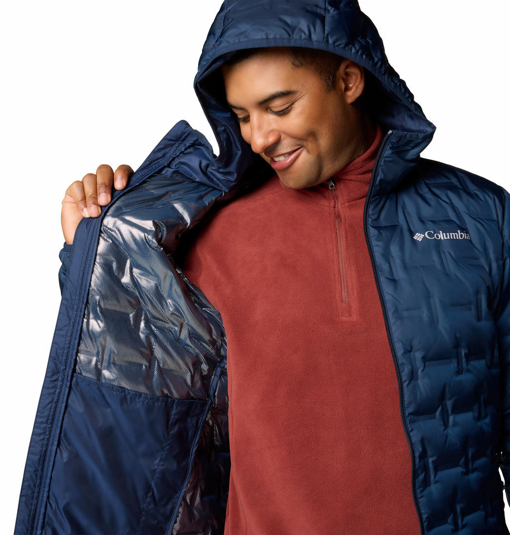 Columbia Mens Blue Delta Ridge II Down Hooded Jacket