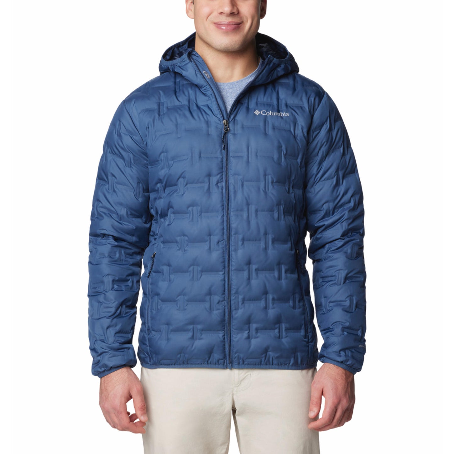 Columbia Men Blue Delta Ridge II Down Hooded Jacket