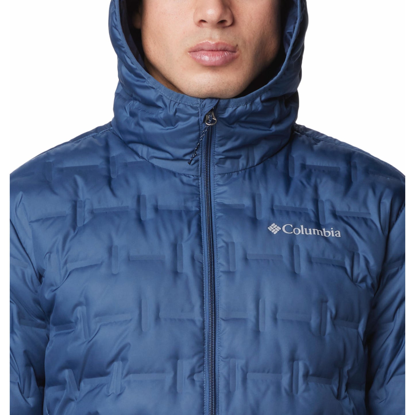 Columbia Men Blue Delta Ridge II Down Hooded Jacket