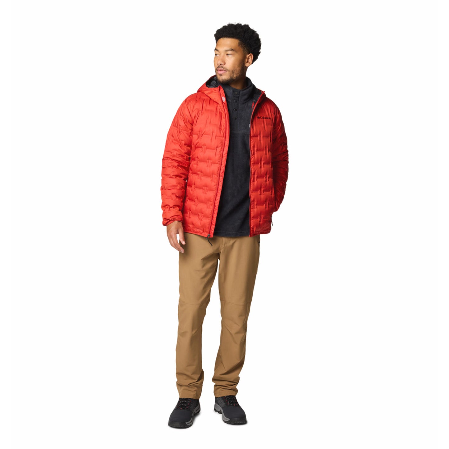 Columbia Men Red Delta Ridge II Down Hooded Jacket