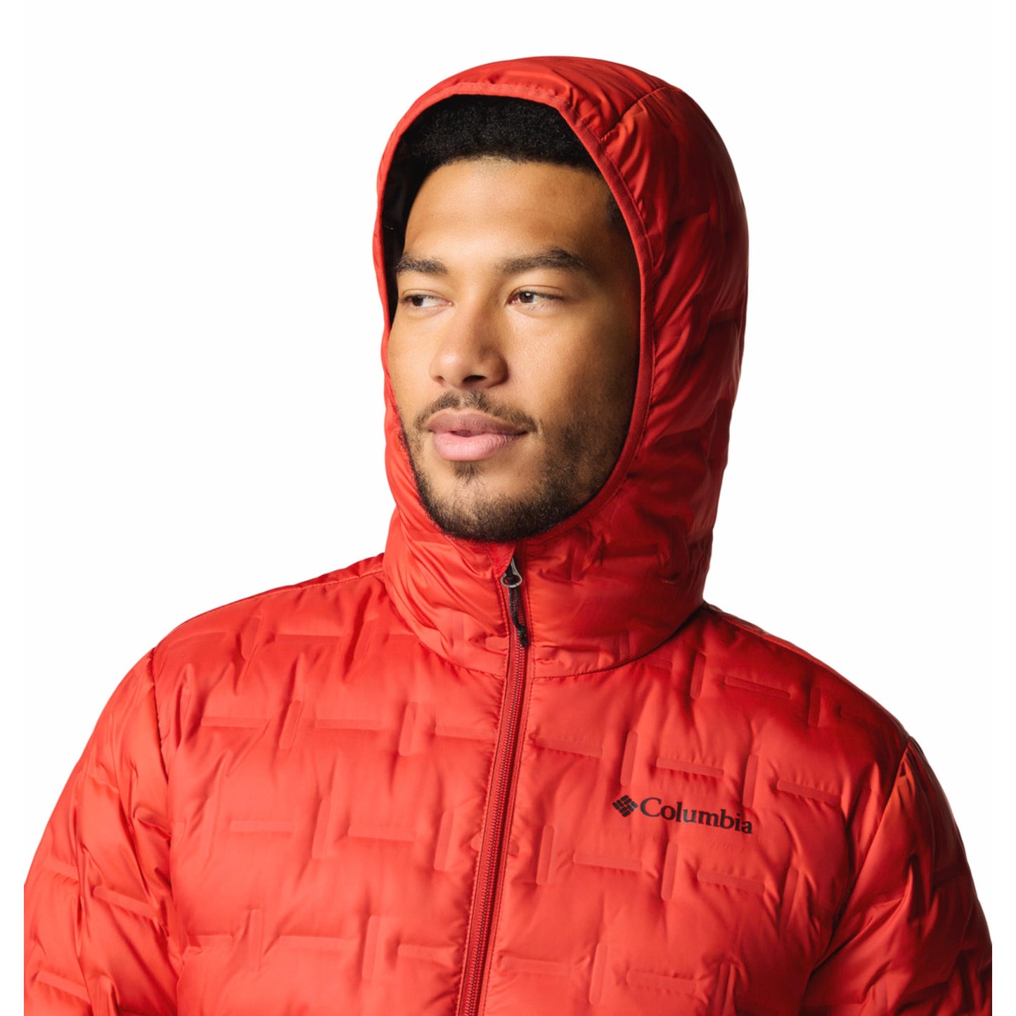 Columbia Men Red Delta Ridge II Down Hooded Jacket