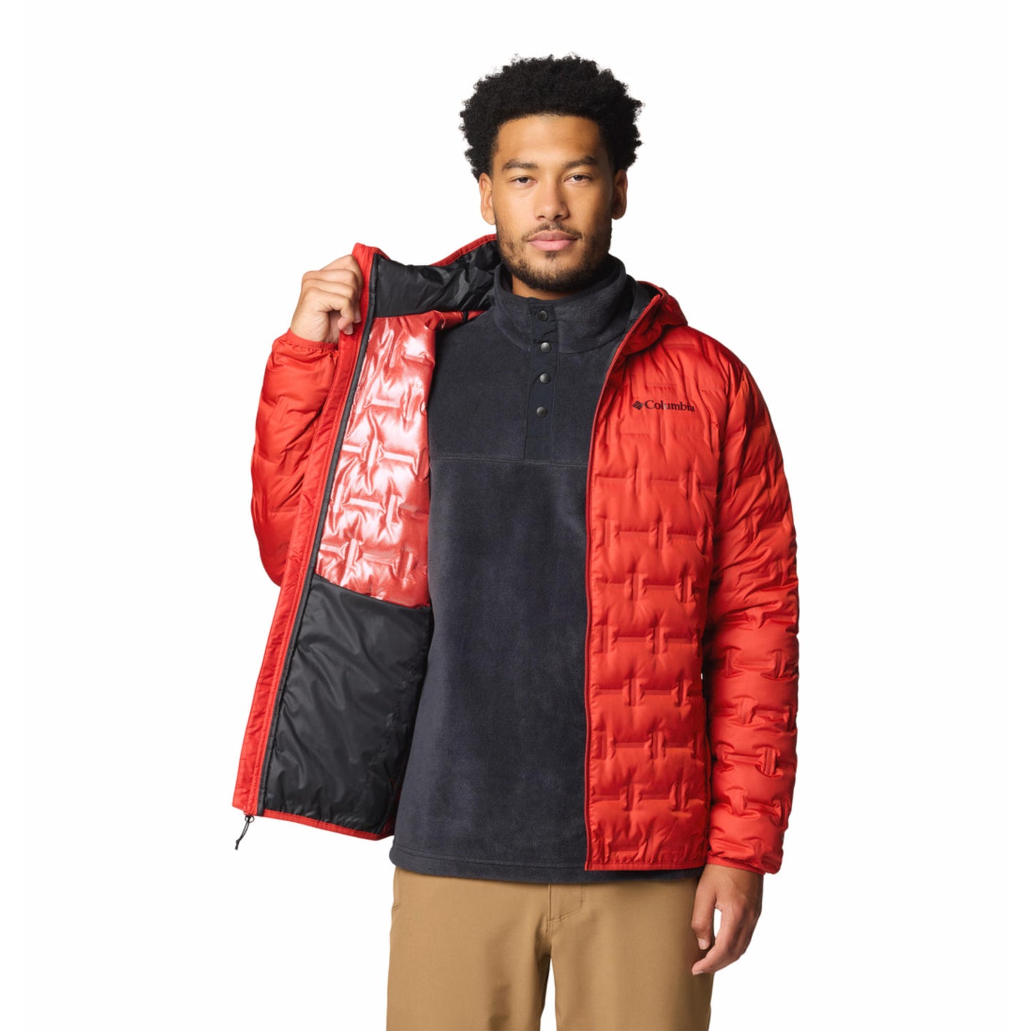 Columbia Men Red Delta Ridge II Down Hooded Jacket