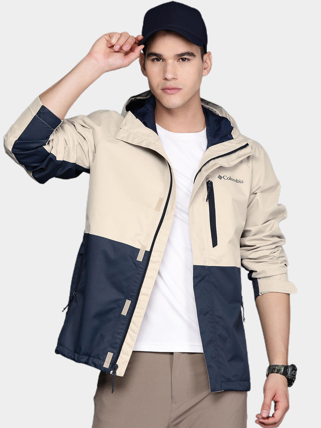 Columbia Men Beige Hikebound Rain Jacket