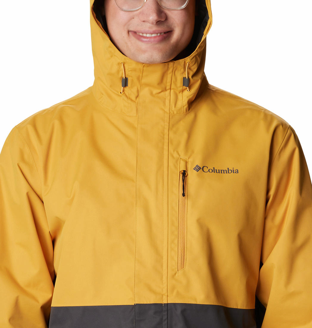 Columbia Men Yellow Hikebound Rain Jacket