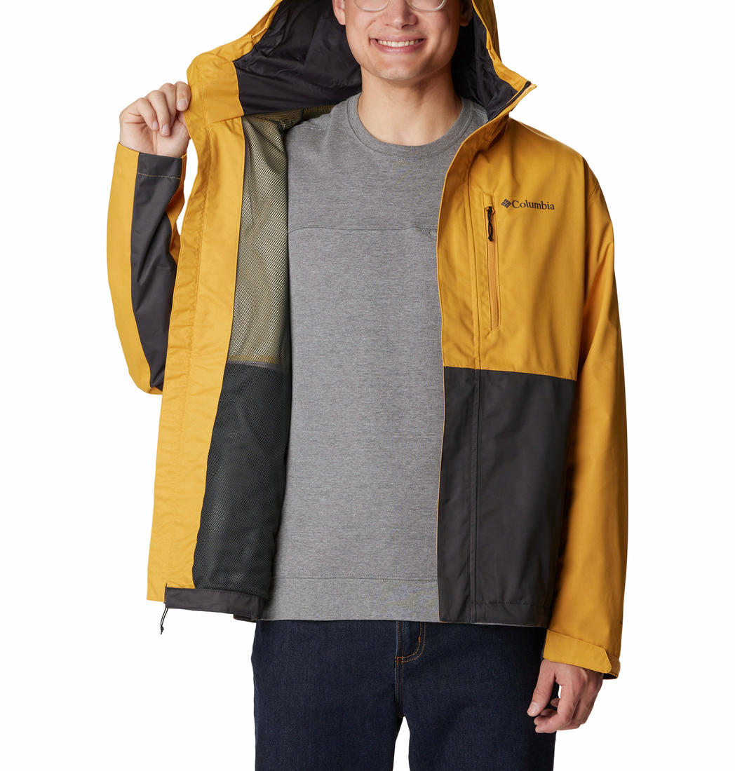 Columbia Men Yellow Hikebound Rain Jacket