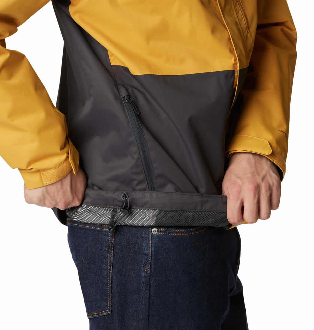 Columbia Men Yellow Hikebound Rain Jacket