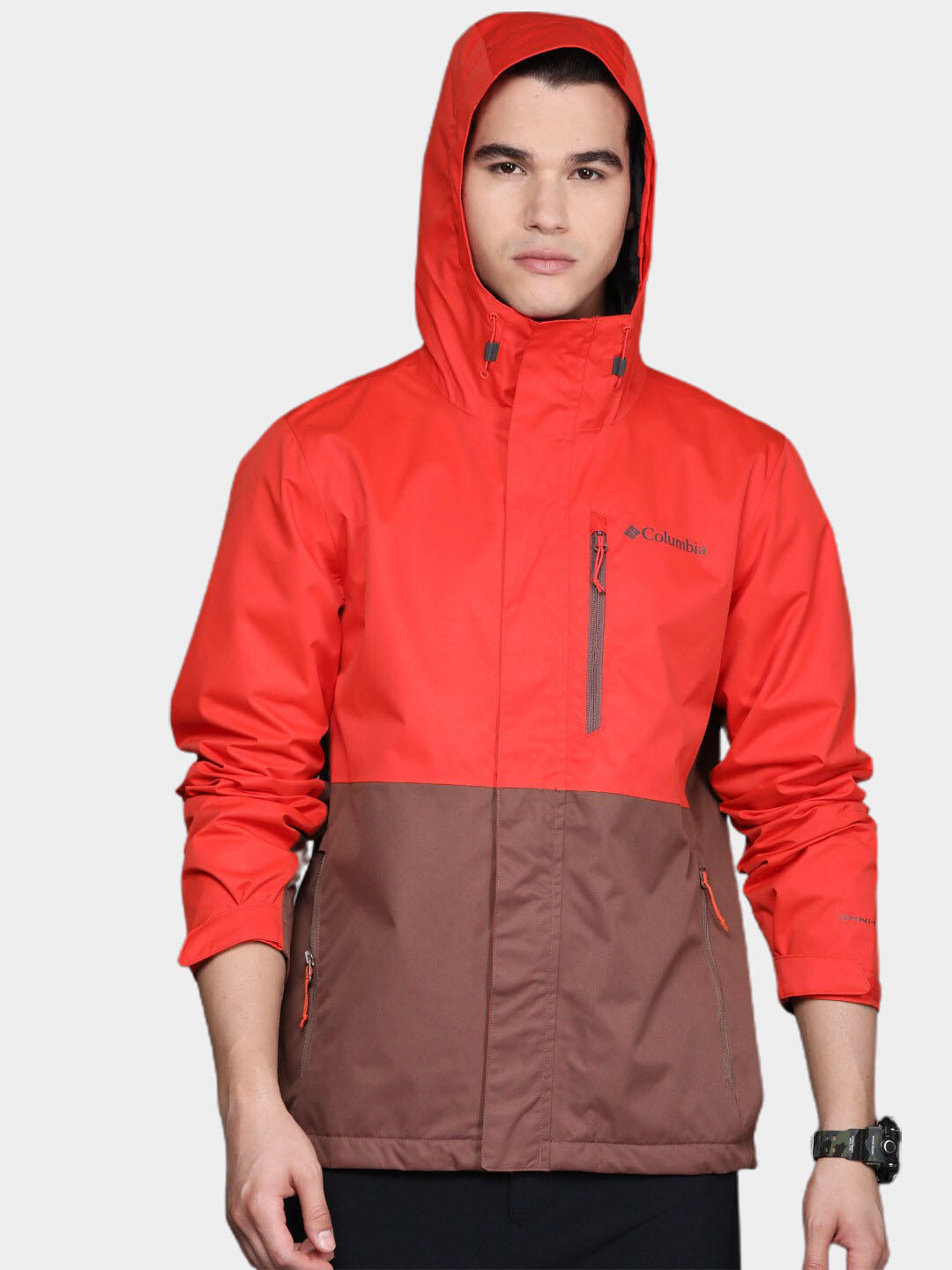 Columbia Men Orange Hikebound Rain Jacket
