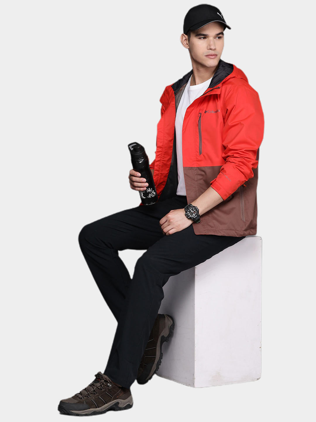 Columbia Men Orange Hikebound Rain Jacket