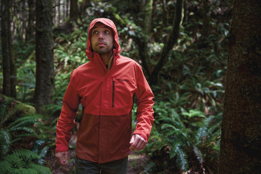 Columbia Men Orange Hikebound Rain Jacket