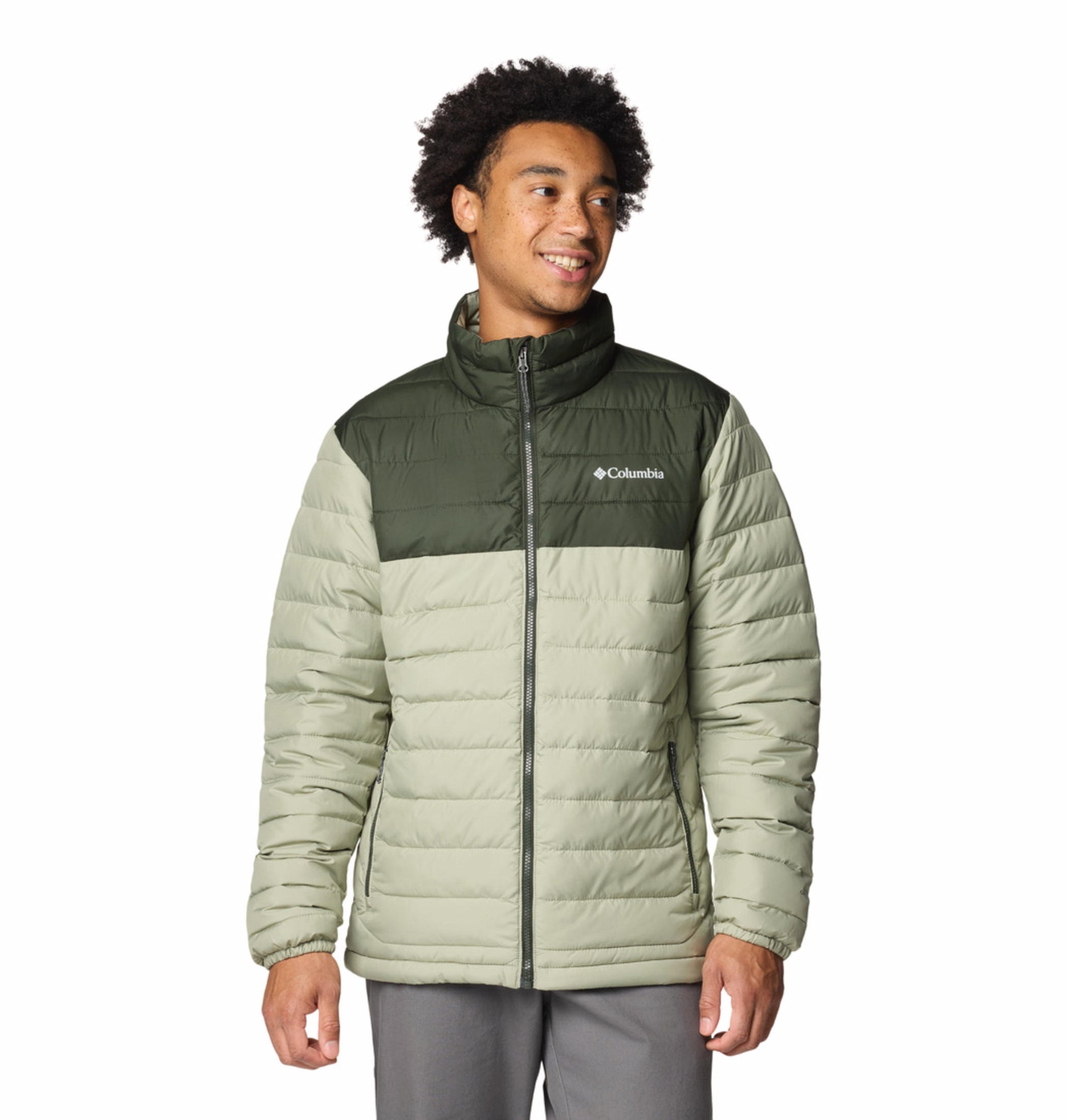 Columbia Men Green Powder Lite II Jacket S - Main Image