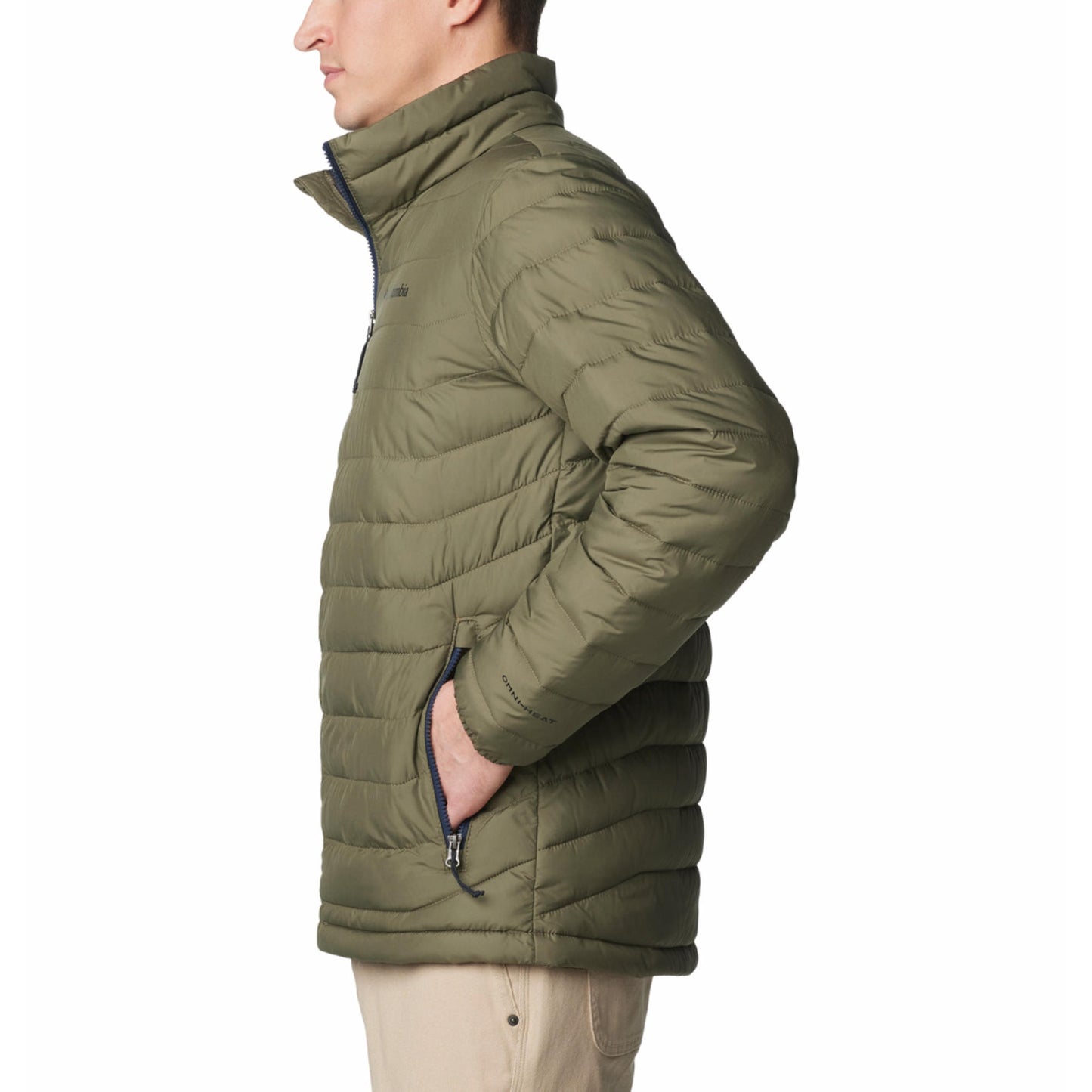 Columbia Men Green Omni-Heat Reflective Powder Lite II Down Jacket