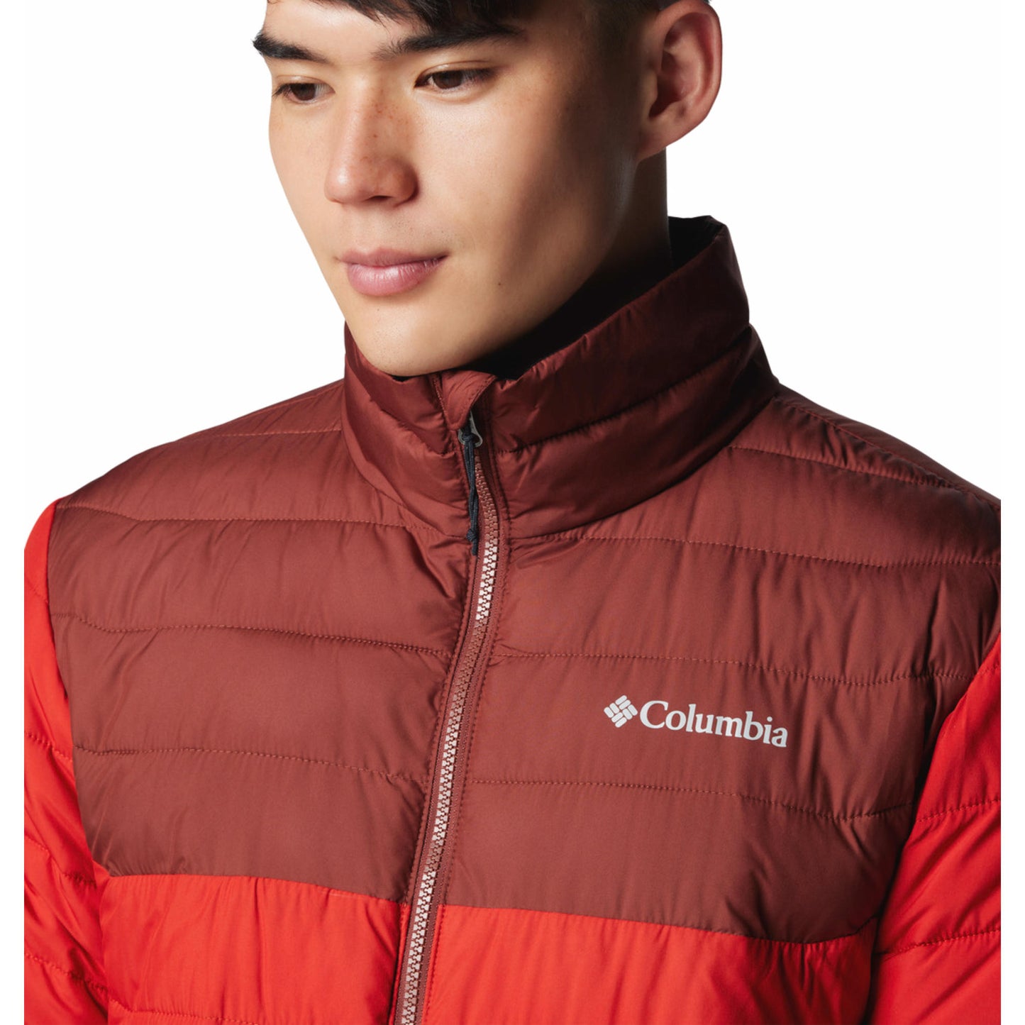 Columbia Men Red Omni-Heat Reflective Powder Lite II Down Jacket