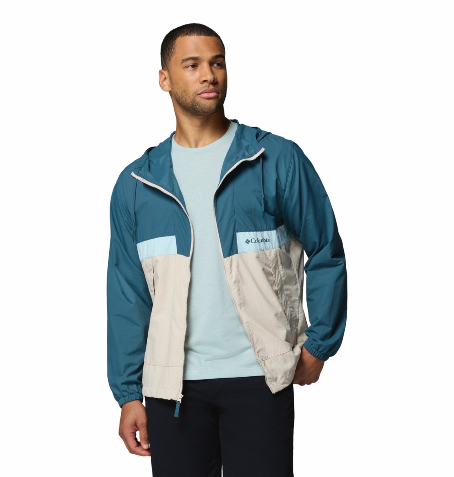 Columbia Men Blue Omni-Shade Spire Valley Windbreaker