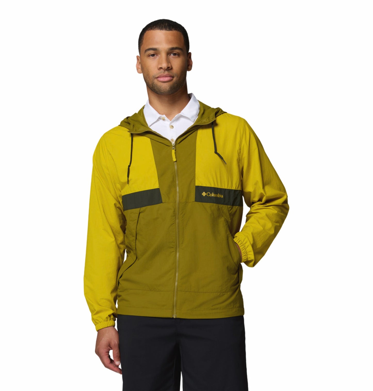 Columbia Men’s Yellow Omni-Shade Spire Valley Windbreaker Jacket