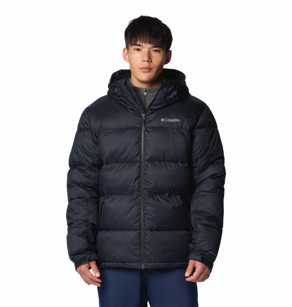 Columbia Men Black Omni-Heat Reflective Slope Style Hooded Down Jacket