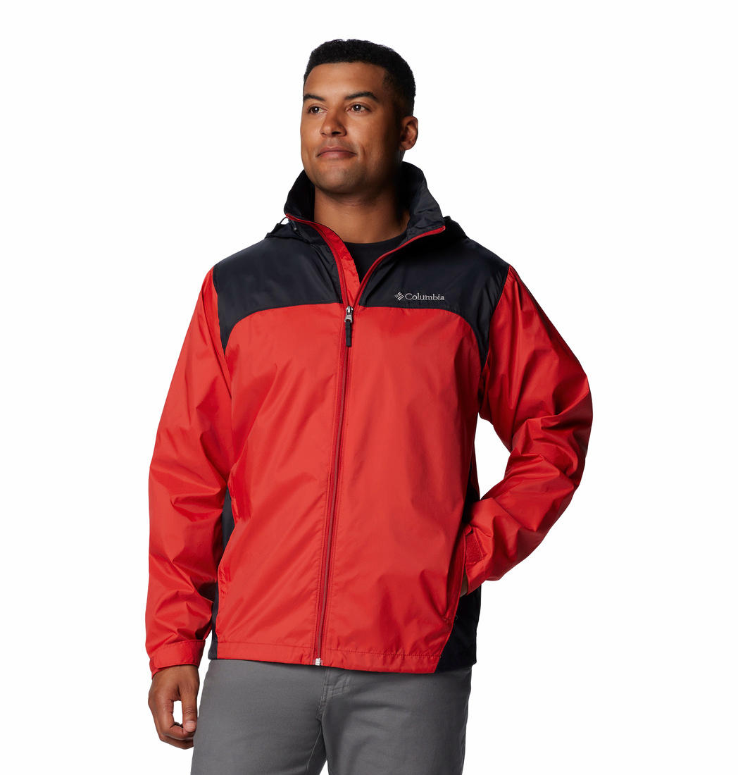 Columbia Mens Red Glennaker Lake II Rain Jacket