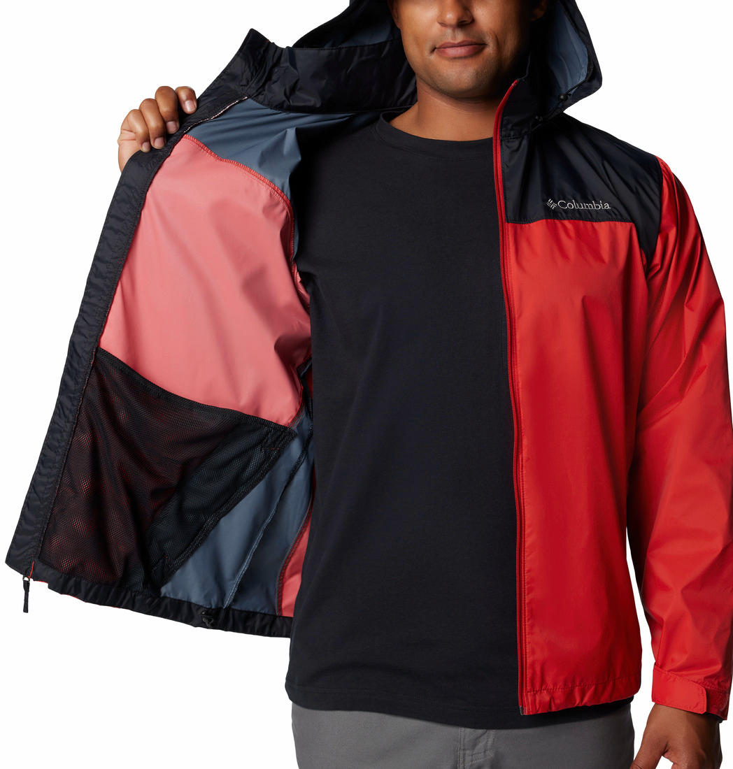 Columbia Mens Red Glennaker Lake II Rain Jacket
