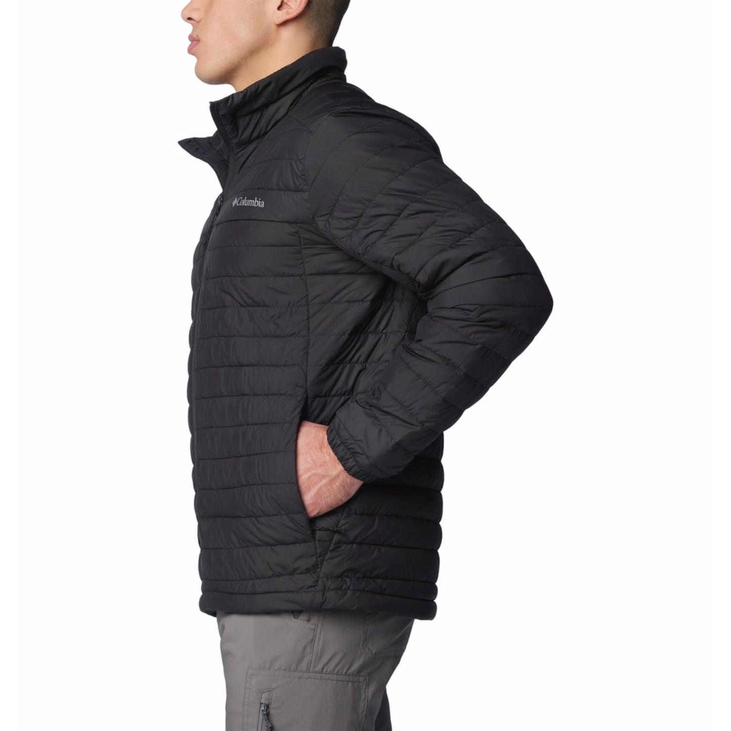 A Men Wearing Columbia Men Black Silver Falls II Jacket