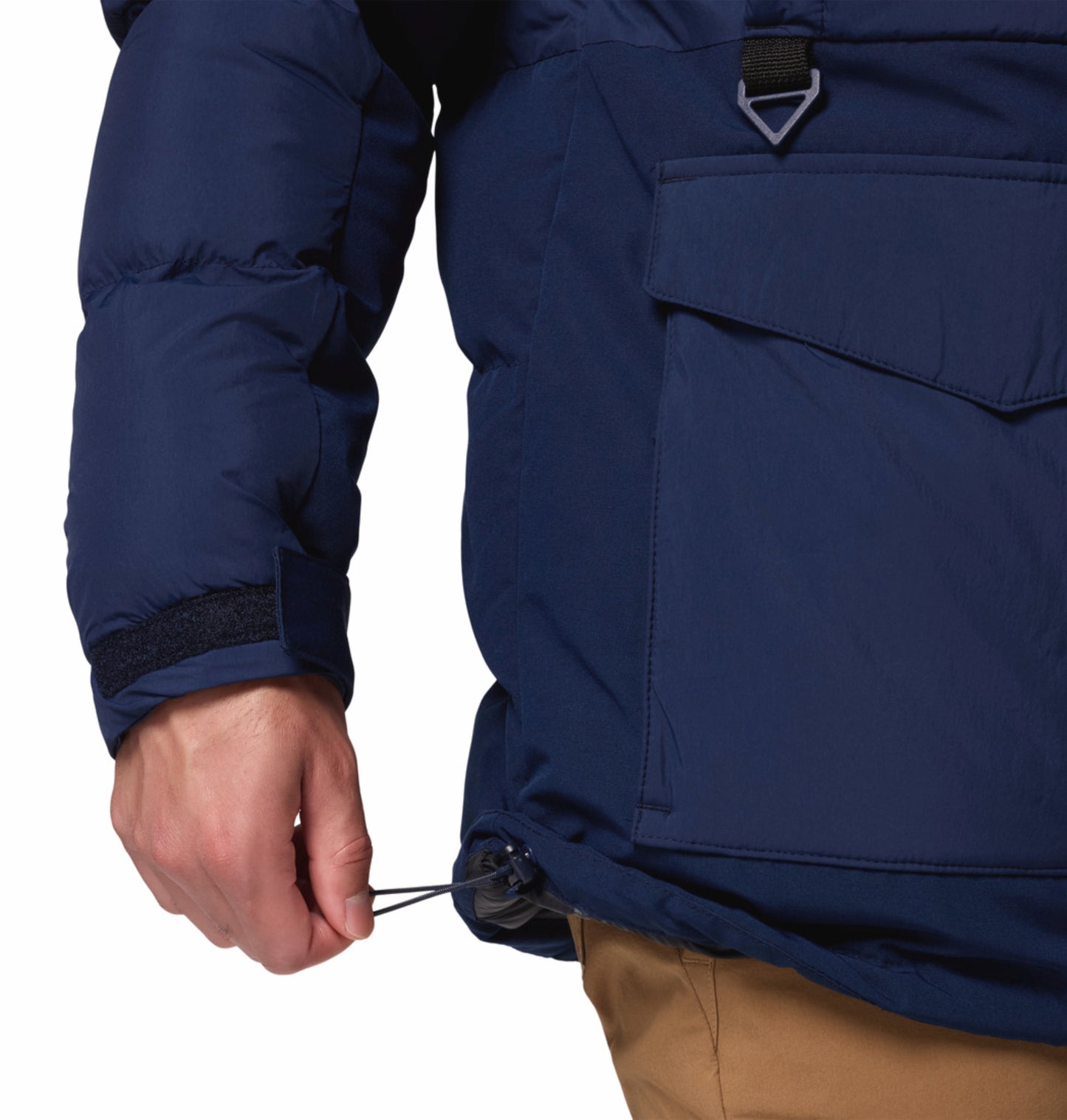 Columbia Men Navy Blue Omni-Heat Inifnity Marquam Peak Fusion II Parka Hooded Down Jacket