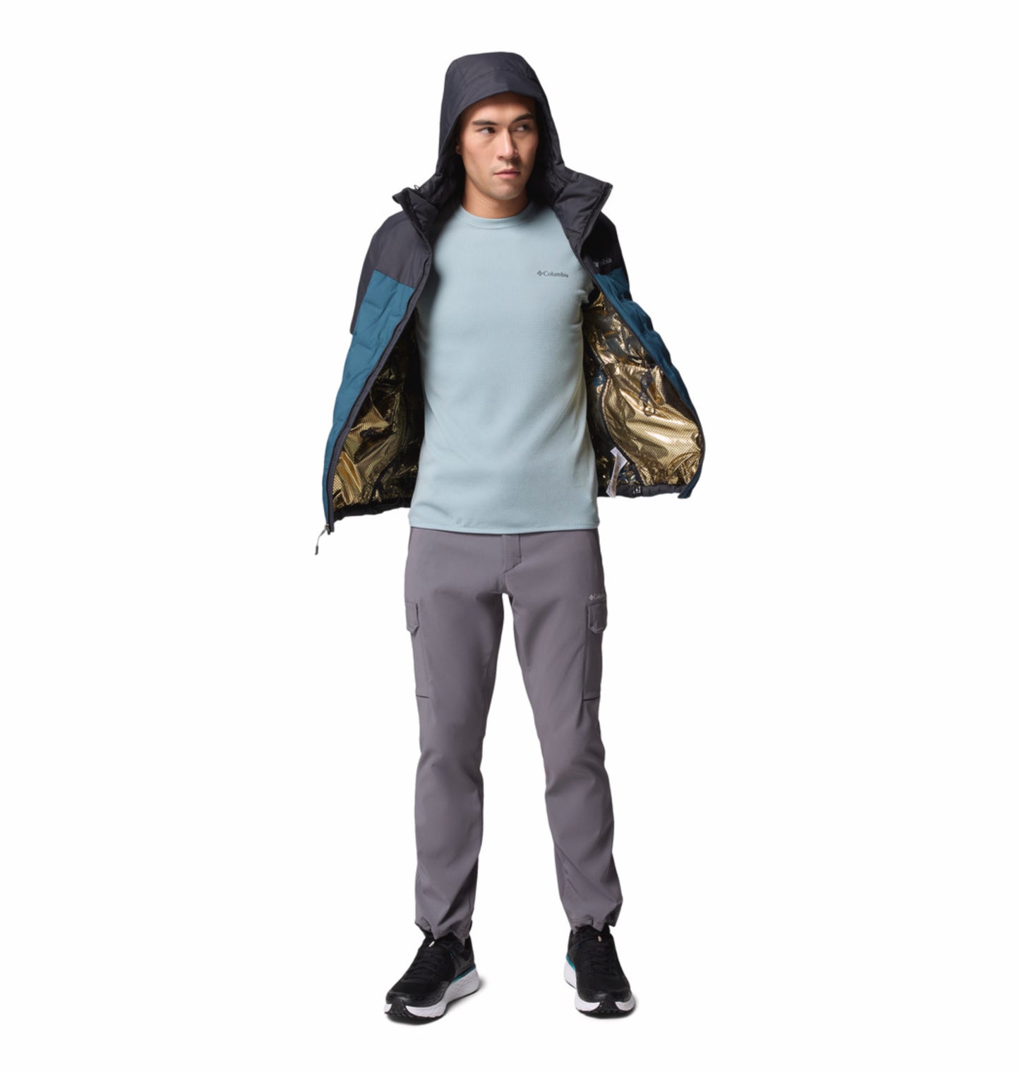 Columbia Men Teal HEAT SEAL Grand Trek III Down Jacket