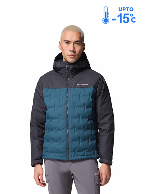 Columbia Men Blue Omni-Heat Inifnity Grand Trek III Hooded Down Jacket