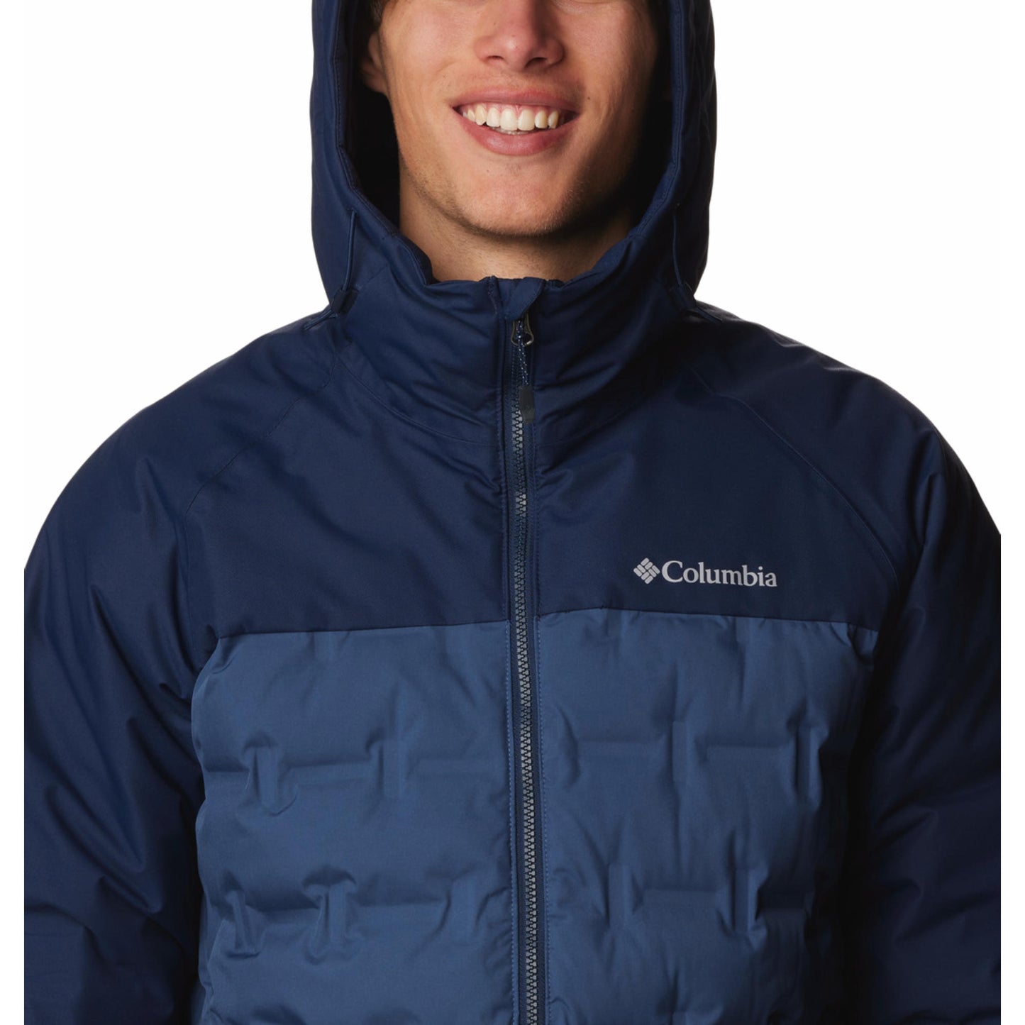 Columbia Men Blue Grand Trek III Down Hooded Jacket
