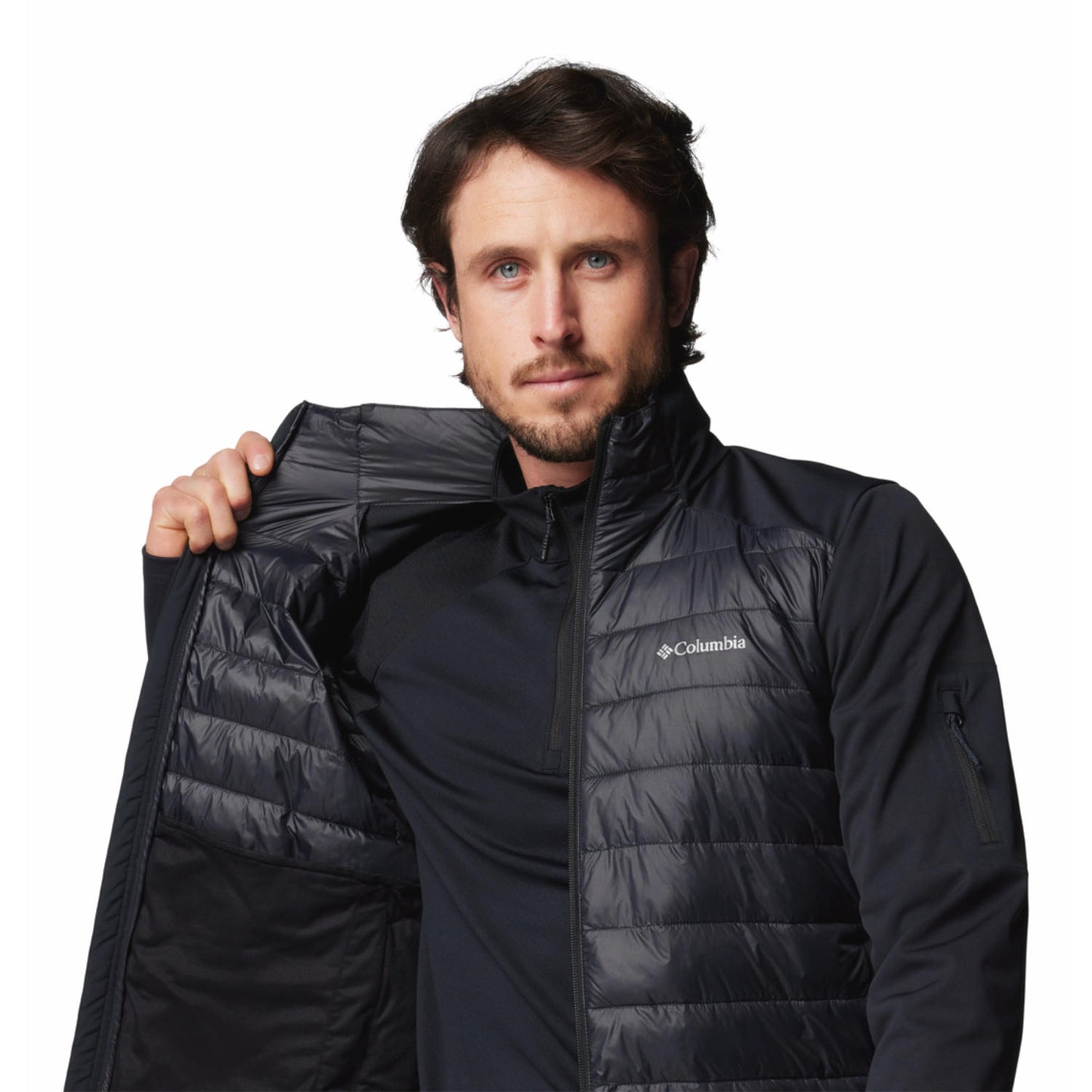 Columbia Mens Black Columbia Tech Hybrid Softshell