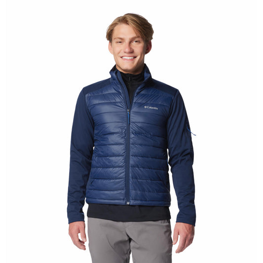 Columbia Mens Blue Columbia Tech Hybrid Softshell