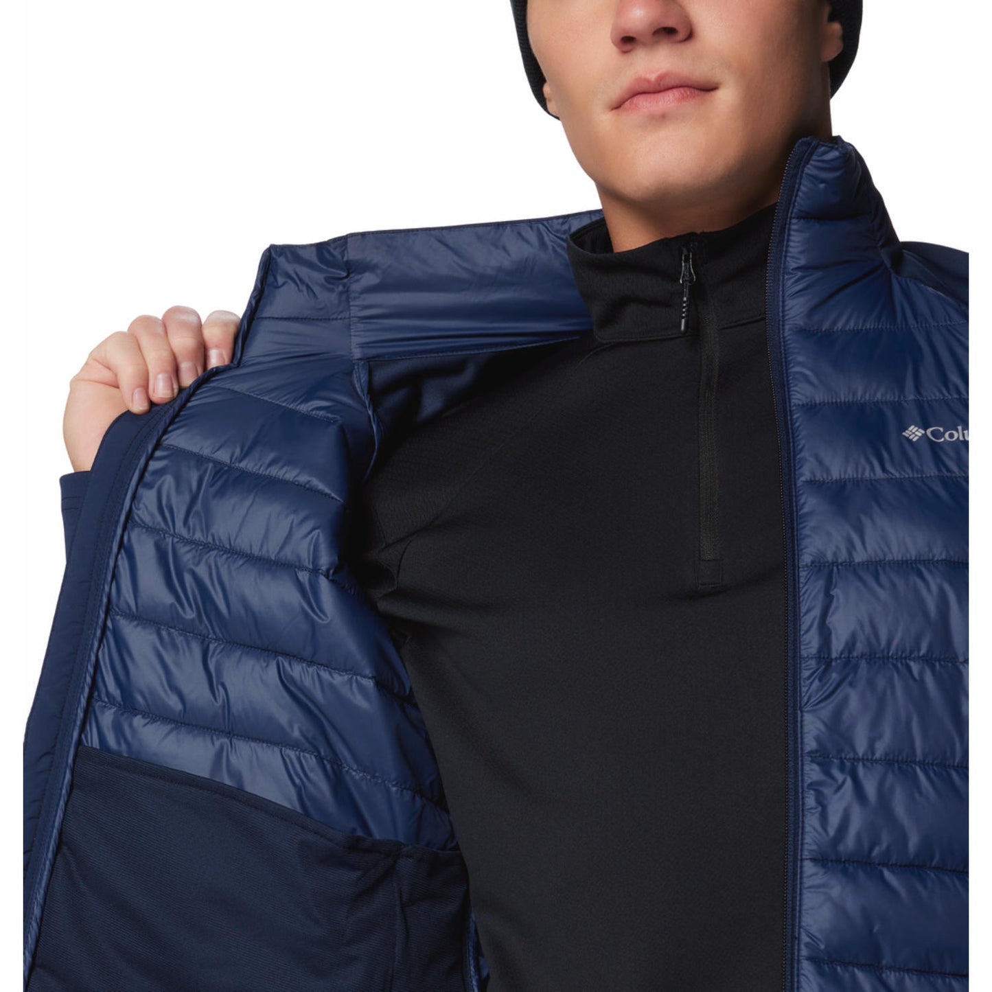 Columbia Mens Blue Columbia Tech Hybrid Softshell