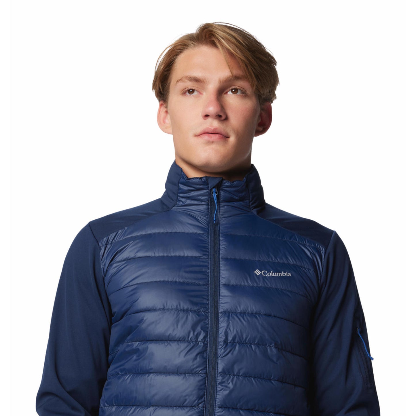 Columbia Mens Blue Columbia Tech Hybrid Softshell